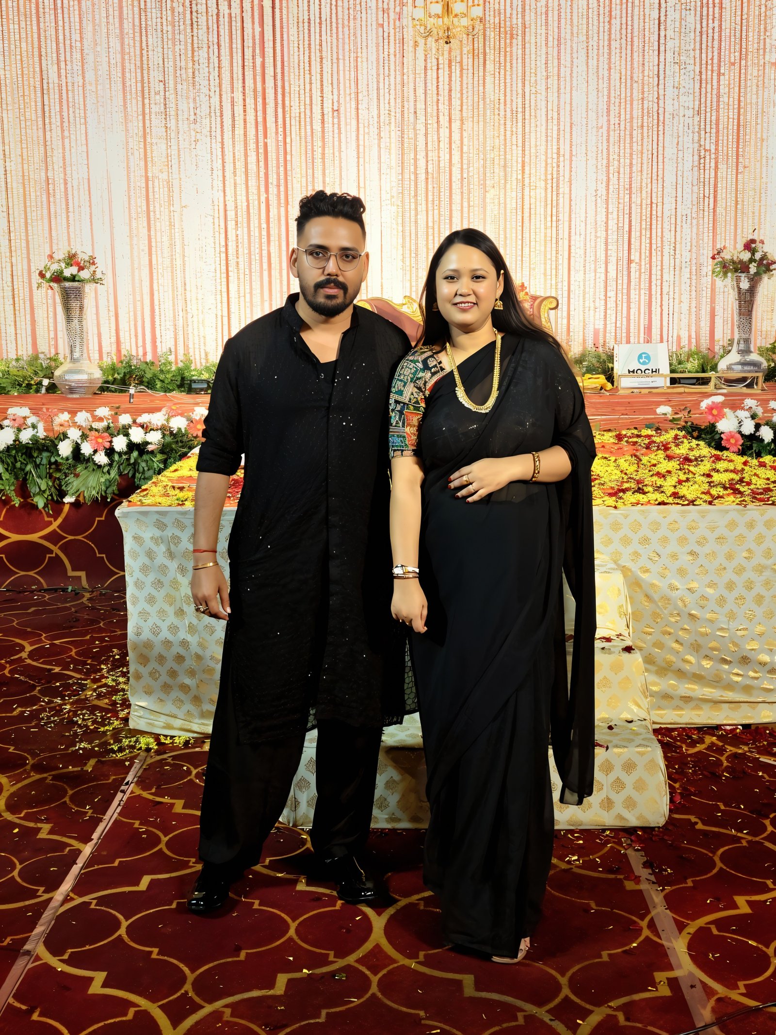 Standing at the wedding venue